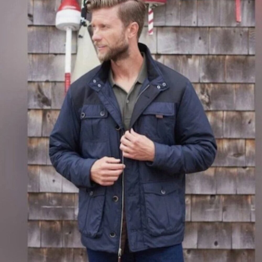 Untuckit Coat Mens XXL Navy Rodier Quilted Barn Chore Field Jacket‎ Pockets
